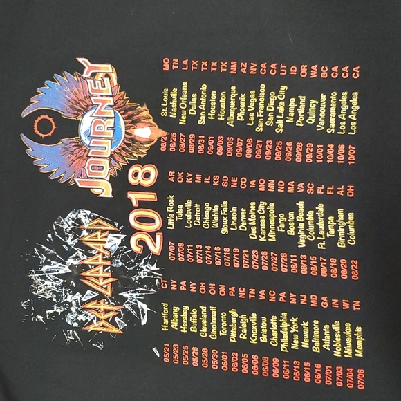Def Leppard Journey concert tee Tour 2018 XL short sleeve NEW - Picture 2 of 7
